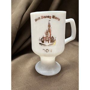 Walt Disney World Souvenir Footed Milk Glass Mug  DON Coffee Cup